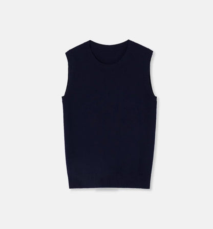 "Six Pence" round neck knitted sweater vest for women - Modz Designs