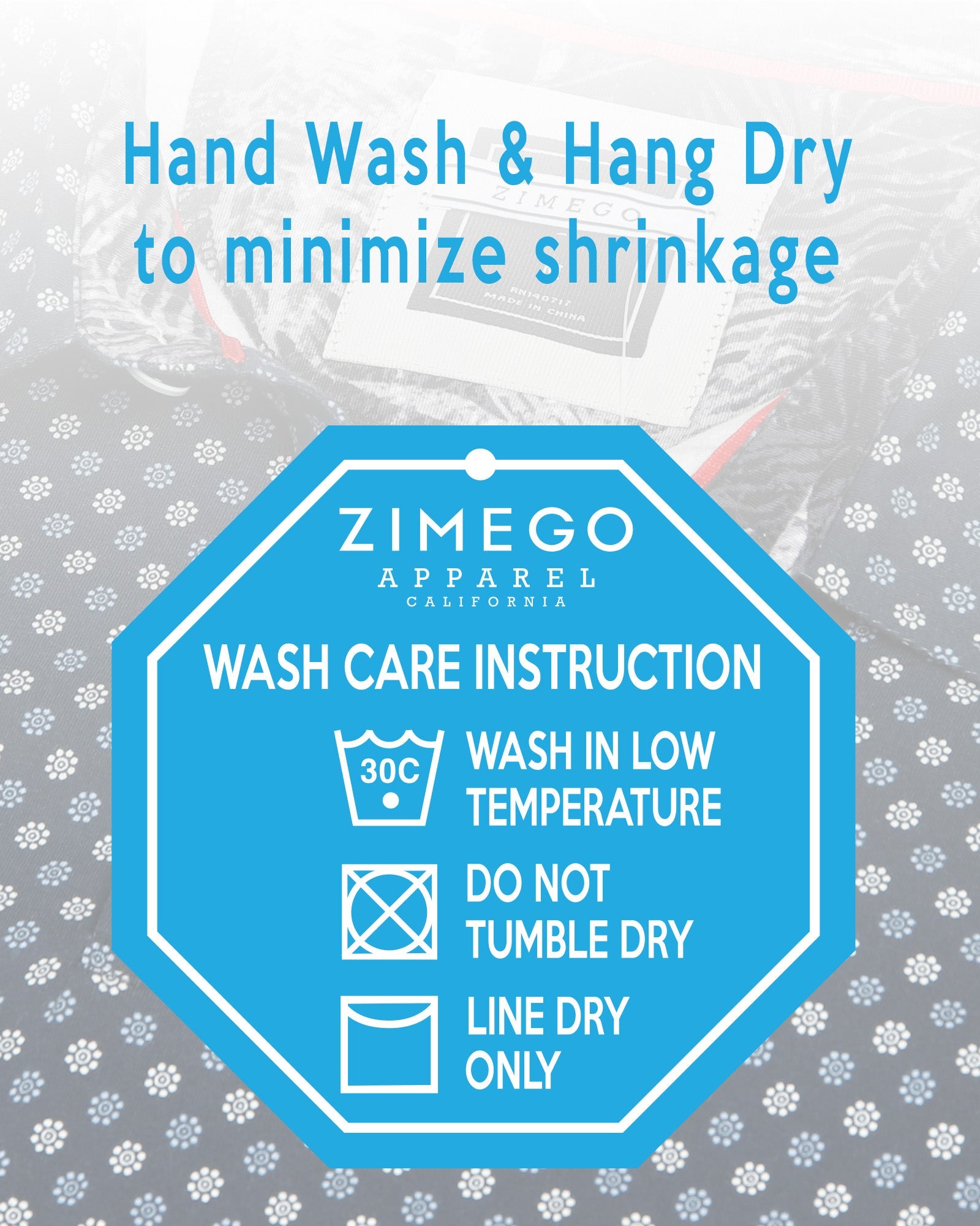 ZIMEGO Mens Long Sleeve Golf Polo Stretch Office Casual Holiday T-Shirt care instructions: Hand Wash &amp; Hang Dry.