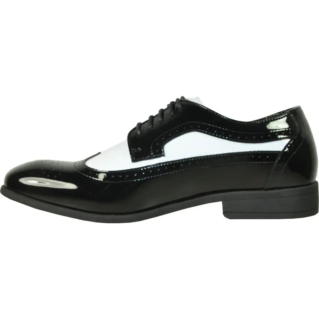 "Telford" Black and White Vangelo Tuxedo Shoes - Modz Designs