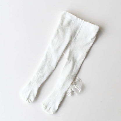 Baby Bliss Baby Shoes Set cozy white tights with a delicate bow, perfect for adding elegance to your baby&