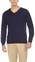 Sam Jacobi Mens Pullover Navy Knitted Sweater V-neck Stylish Knitwear Long Sleeve Casual Slim Fit