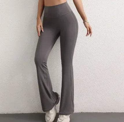 NNEDSZ S Grey High Waist Flare Yoga Pants - Women&