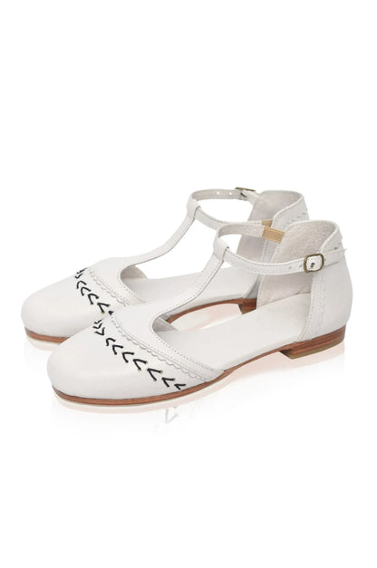 Wonderland T-strap Leather Flats - Modz Designs