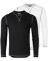 Signature Classic Long Sleeve Crew Neck T-Shirt for Men in black and white colors, featuring contrast stitching.