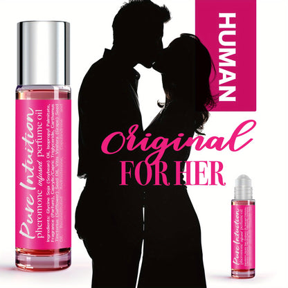 NNETM Infused Pheromone Perfume Oil Cologne bottle with couple silhouette emphasizing attraction and connection.