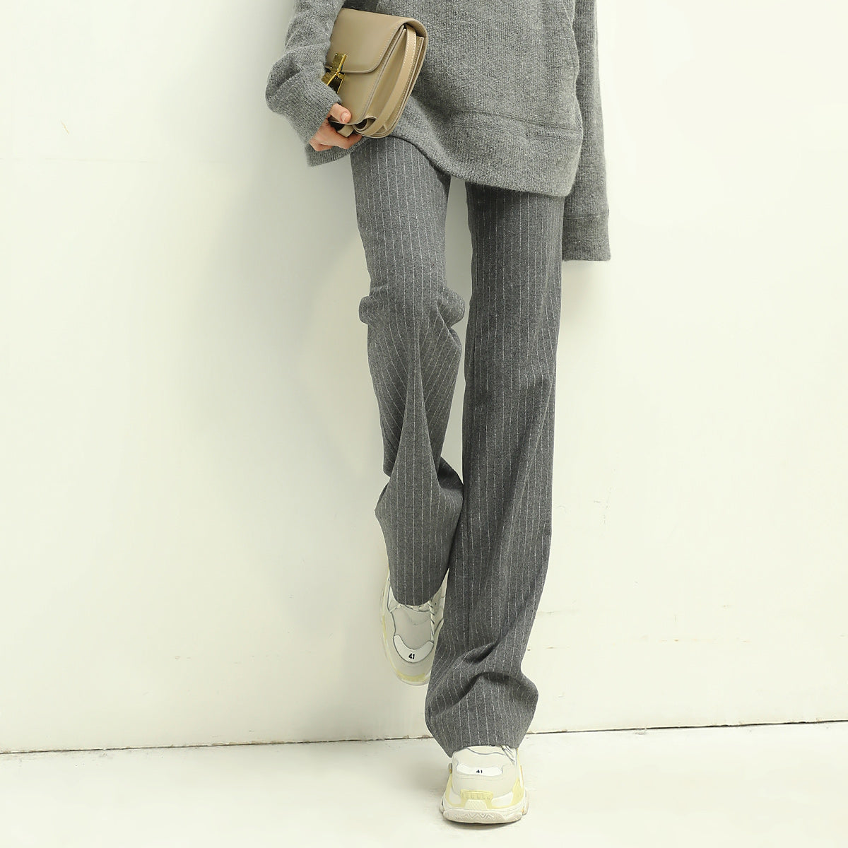 All-Around Warm Striped Grey Wool Pants - Modz Designs