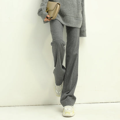All-Around Warm Striped Grey Wool Pants - Modz Designs