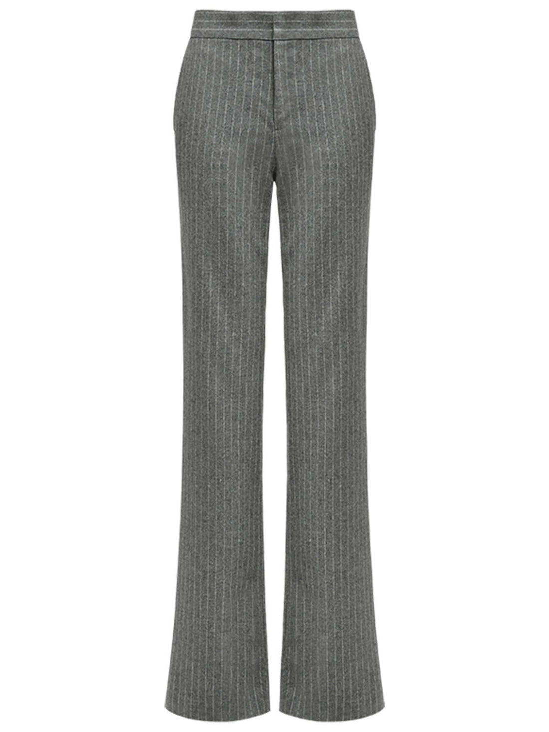 All-Around Warm Striped Grey Wool Pants