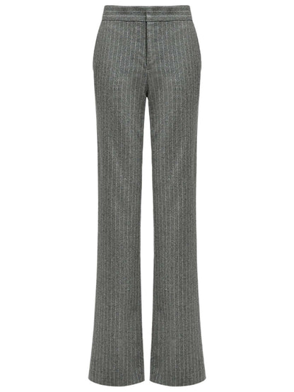 All-Around Warm Striped Grey Wool Pants - Modz Designs