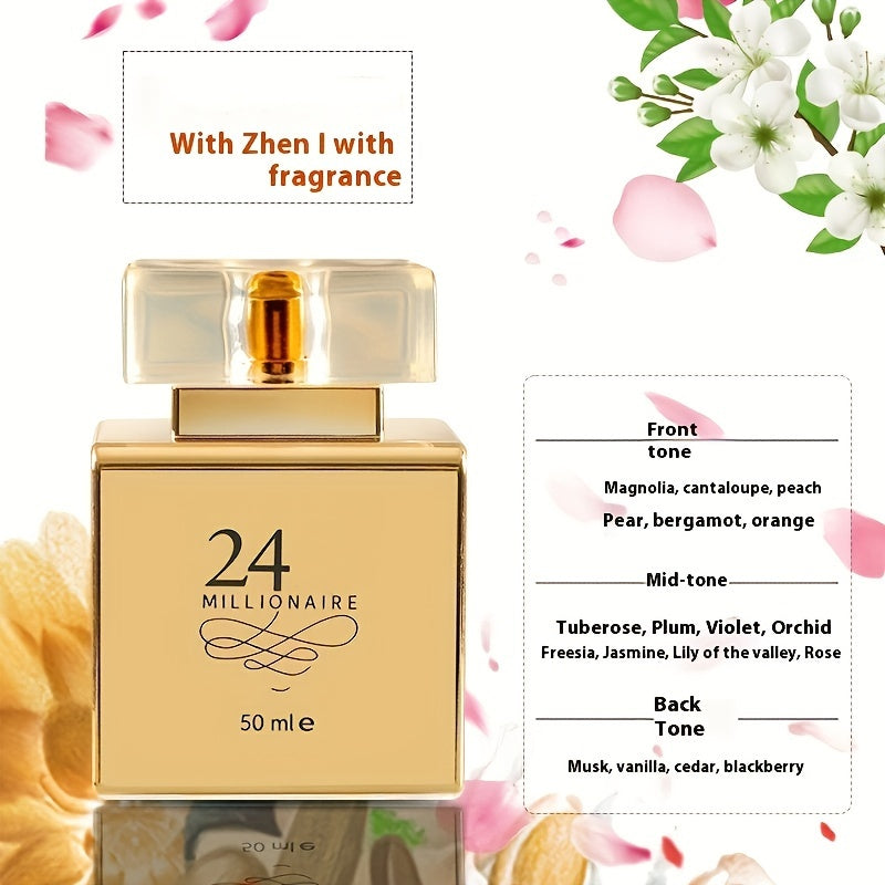 NNETM 24 Millionaire Vanilla Perfume for Women with floral notes and elegant packaging.