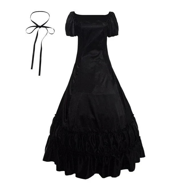 Victorian Gothic Ball Gown – Lolita Retro Satin Evening Dress