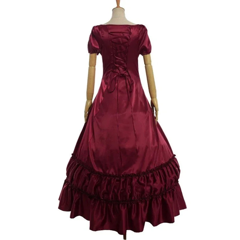 Ball Gowns Women Lolita Victorian Dress Retro Vintage Colonial Civil War Gothic Satin Evening Party Dresses - Modz Designs