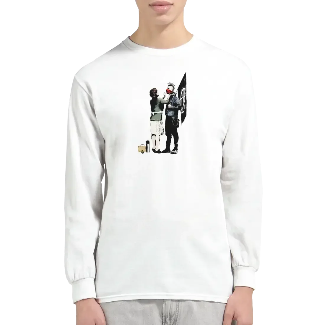 Banksy Anarchist Punk And His Mother Art Long Sleeve Shirt - Modz Designs