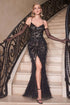 Feather Embellished Fitted Evening Gown - Modz Designs