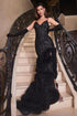 Sequin Ruffle Black Evening Gown - Modz Designs