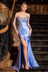 Strapless Fitted Micro Crystal Satin Dress - Modz Designs