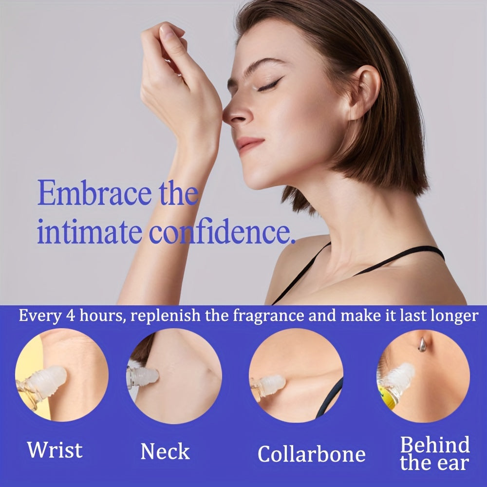 NNETM Long-Lasting Lost Roll-On Perfume Oil for Women being applied on wrist and neck for a lasting sweet scent.