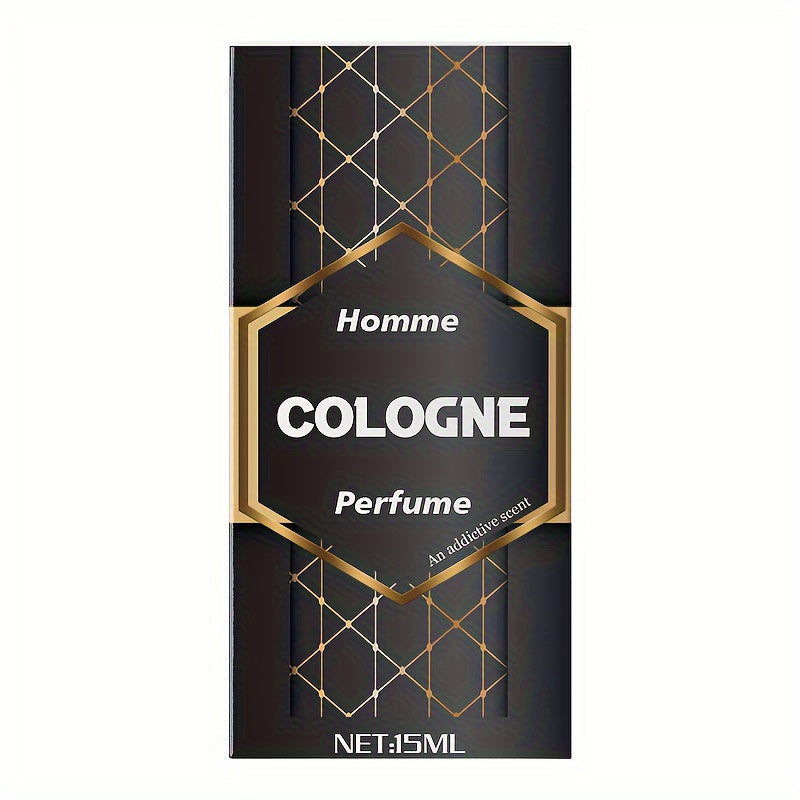 Homme Cologne Fresh Aromatic Perfume Oil packaging, 15ml, featuring an elegant design and aromatic scent.