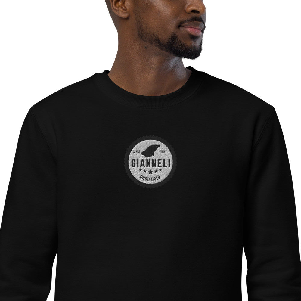 Gianneli Unisex Fashion Sweatshirt featuring a stylish logo on a black background.