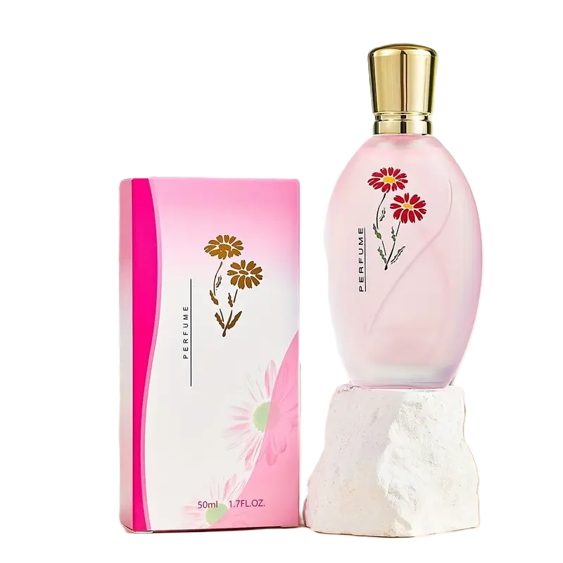 fresh floral perfume Parfume - Captivating Fresh Floral Fragrance in a glass bottle with floral packaging design.