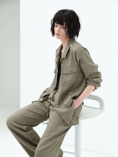 Green Straight Leg Cargo Pants - Modz Designs