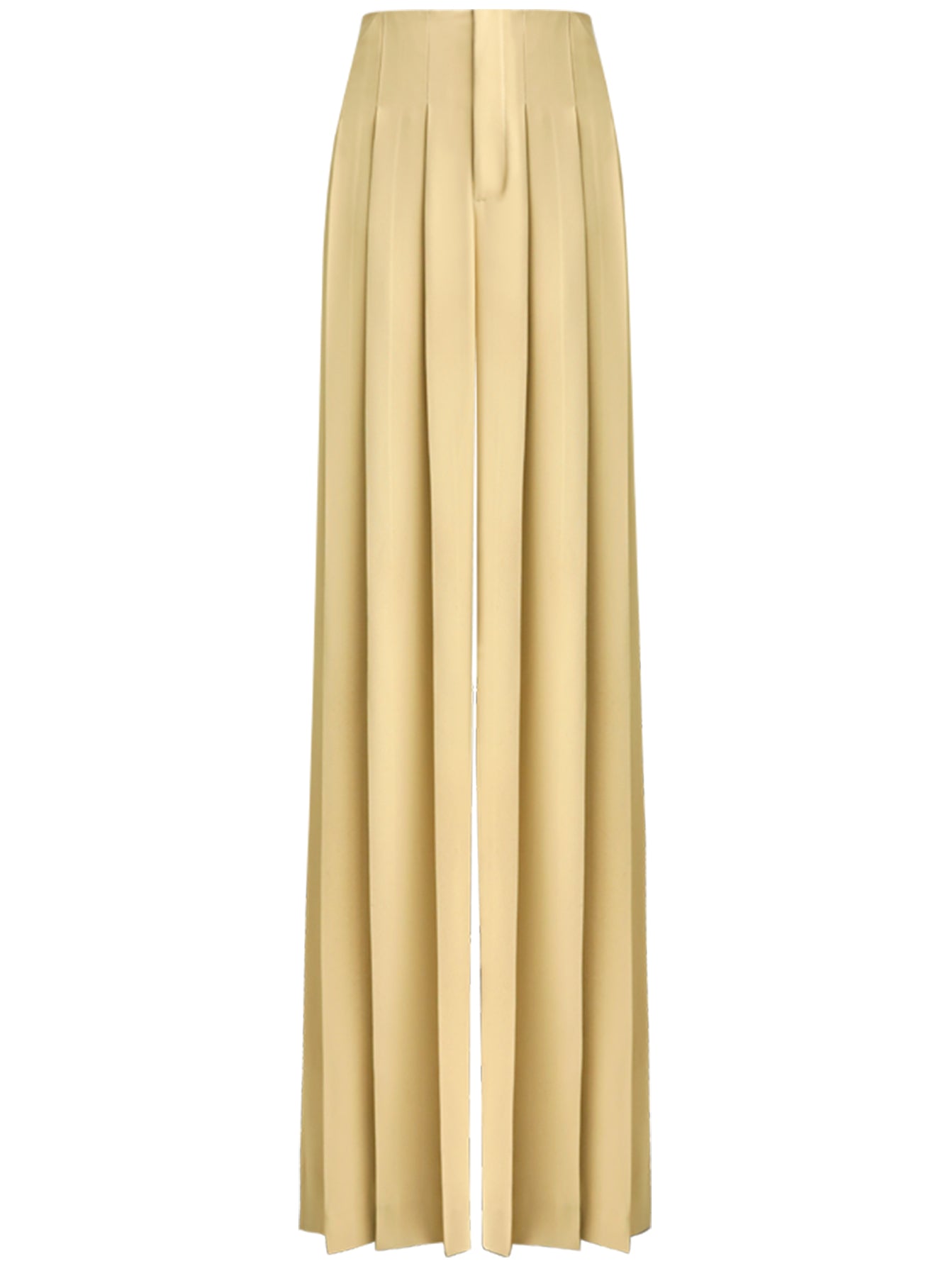 High Waist Pleated Wide Leg Beige Pants - Modz Designs