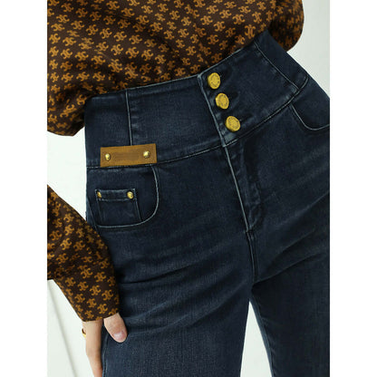 High Waist Skinny Jeans Navy - Modz Designs