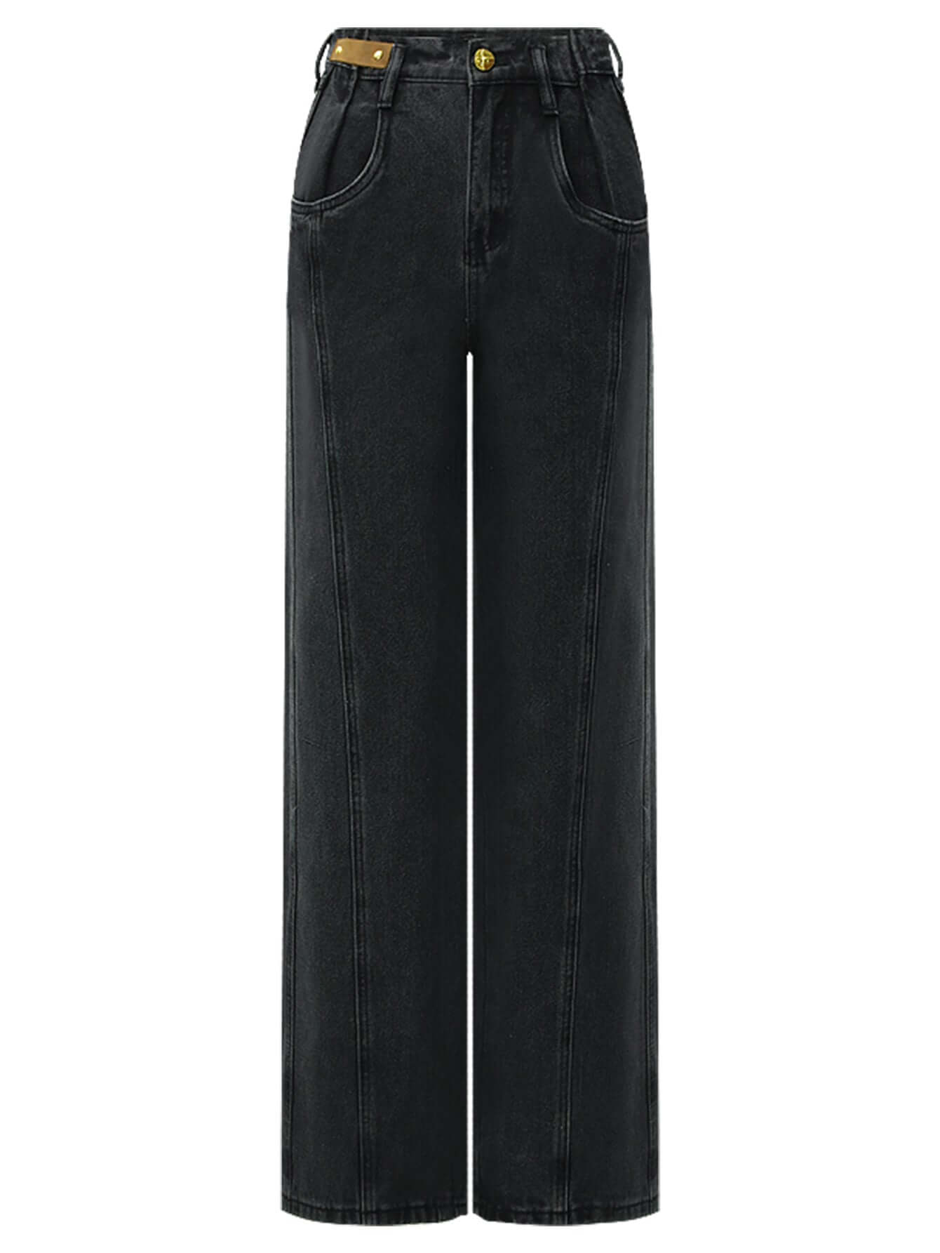 High Waist Straight Leg Black Jeans - Modz Designs
