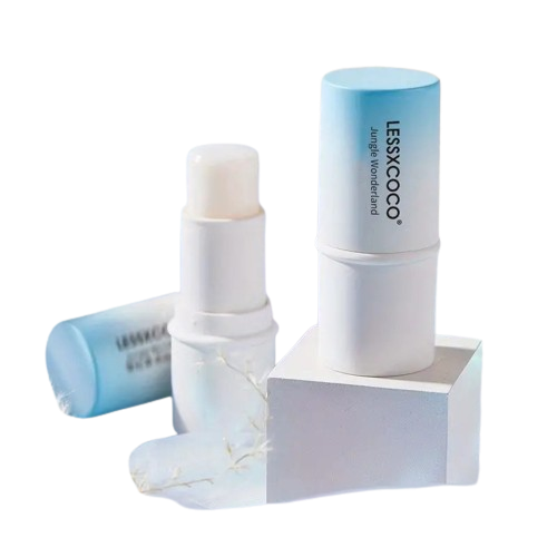 Floral solid stick perfume by LESSXCOCO in a stylish compact packaging, ideal for on-the-go refreshment.