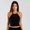 6026 - Women's Cropped Neck-Tie Halter Top - Modz Designs