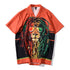 Summer Lion Print Orange Beach Hawaiian Aloha Shirts Mens Casual Short Sleeve Shirt Camisas Fashion Shirts Tops