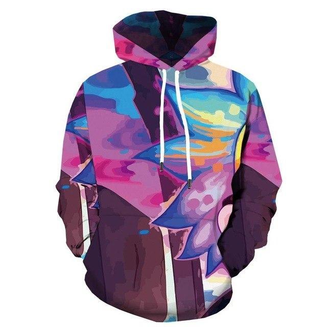 Mens Streetwear 3d Printed Clothing Casual Hoodie featuring vibrant abstract colors and a unique 3D design.