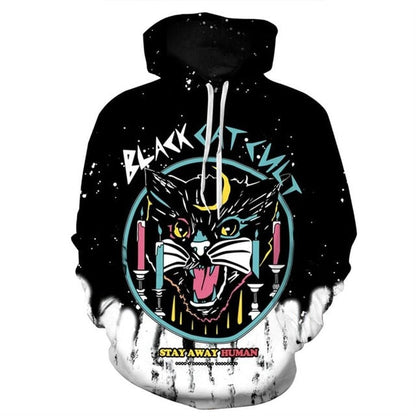 New Fashion Women Men Crying Alien 3D Printed Sweatshirts with a vibrant cat design and a bold message.