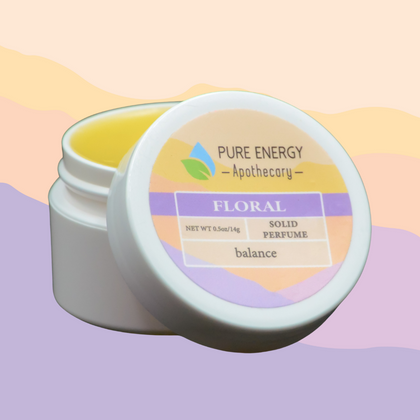 Solid Perfume Display (30 units) featuring a Floral scent from Pure Energy Apothecary.