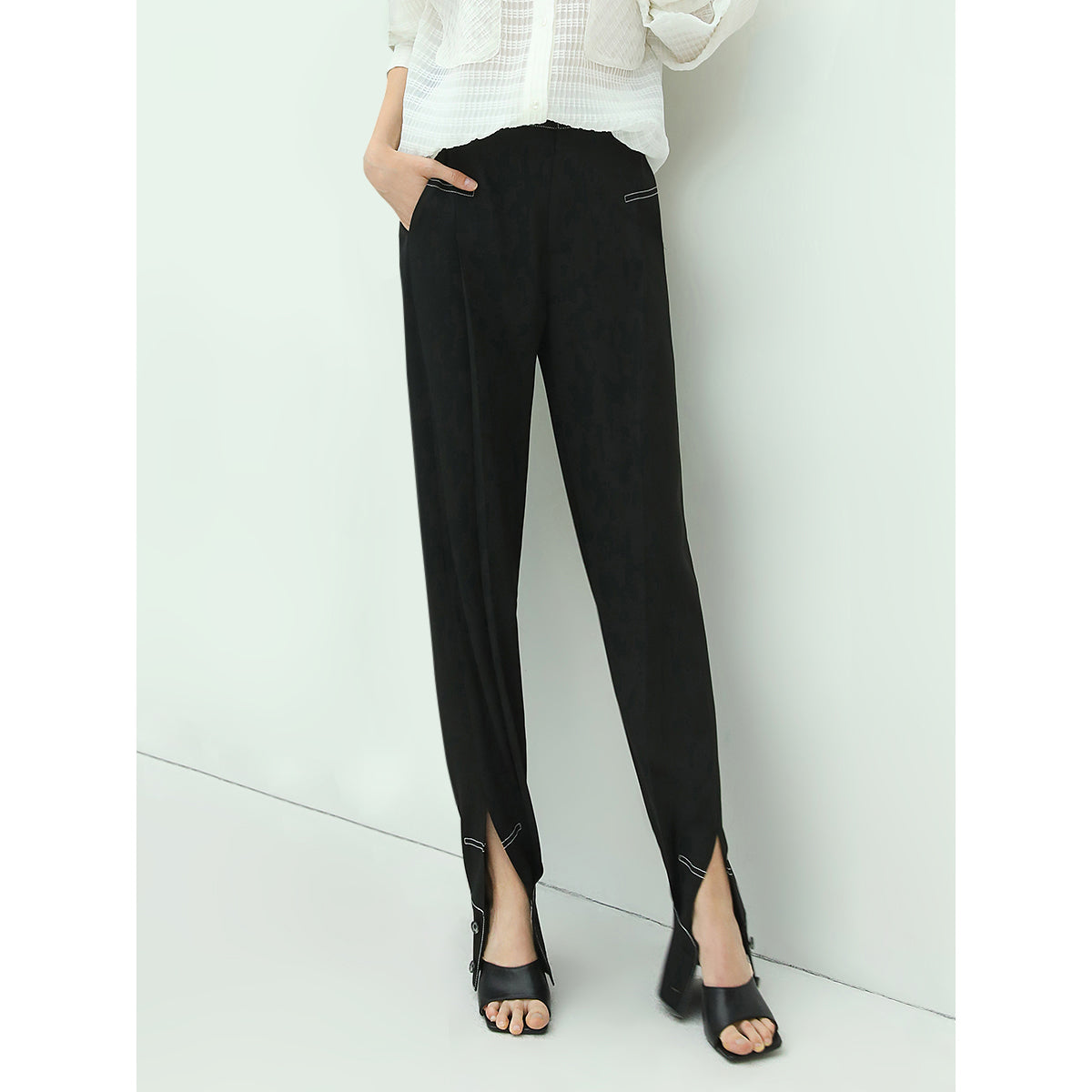 Stylish Black Pants with Front Ankle Slits - Modz Designs