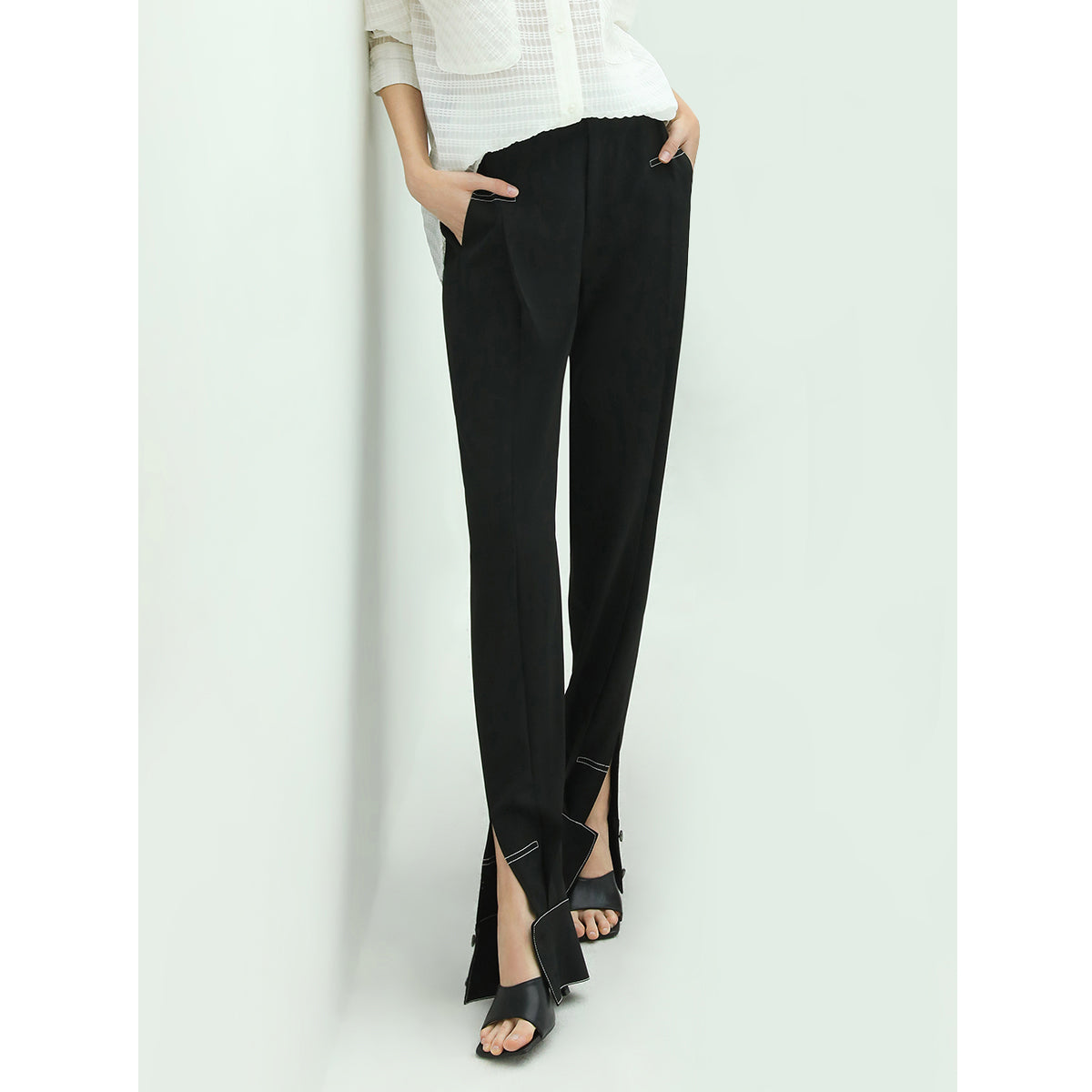Stylish Black Pants with Front Ankle Slits - Modz Designs