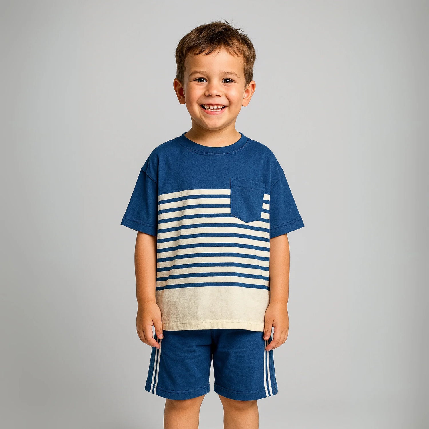 Classic Stripes Oversize Short Set